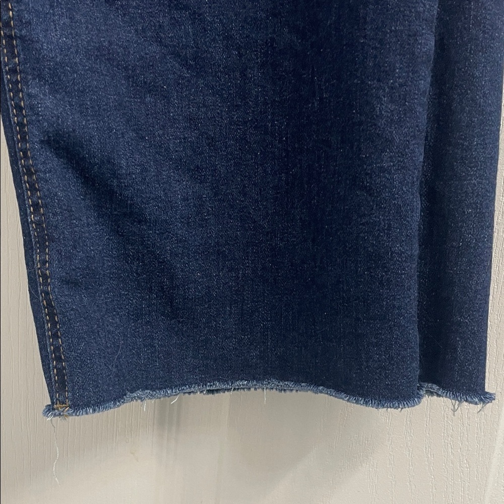 Oak New York High Waist Wide Leg Rhinestone Pocket Dark Wash Denim Jeans Sz 2/26 - Picture 3 of 16